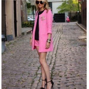 Zara hot pink tweed jacket  xs